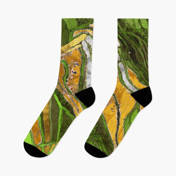 Item preview, Abstract painting, lines, stripes, dots, spots, gold, silver, green designed and sold by Svitac.