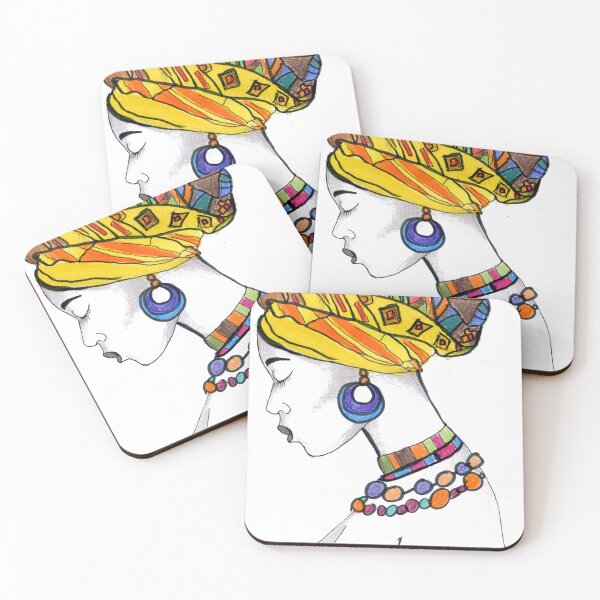 Artikelvorschau, Schöne afrikanische Frau Farbe Turban einzigartiges Design entworfen und verkauft von HighArtDesigns.