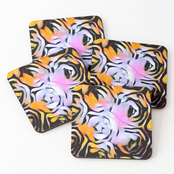 Item preview, Textile Roses - Black Swirly Floral Pattern – Abstract Vintage Floral Romantic Pattern Art designed and sold by MrGiftee.