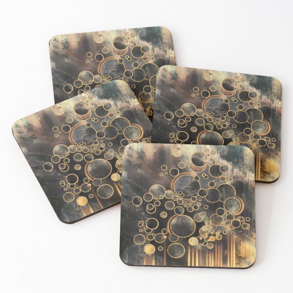 Item preview, Golden union circles abstract art designed and sold by stuukstly.