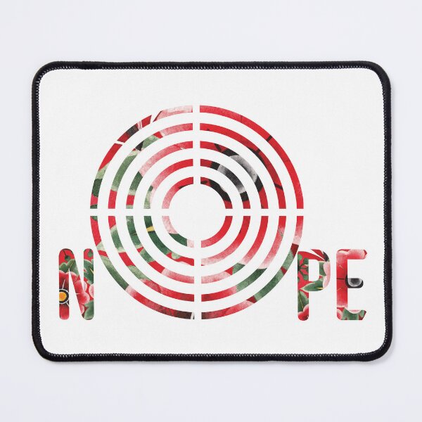 Item preview, Nope with Target Bold Red Floral Motif Meme Ironic Satire designed and sold by zicutza.