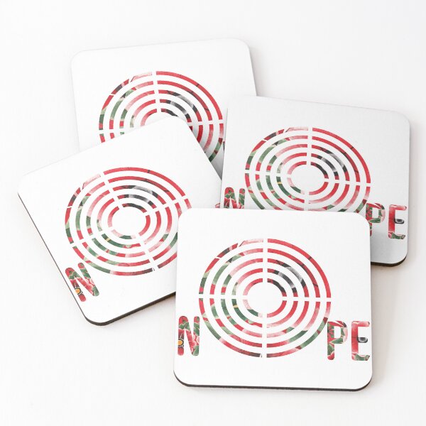 Item preview, Nope with Target Bold Red Floral Motif Meme Ironic Satire designed and sold by zicutza.
