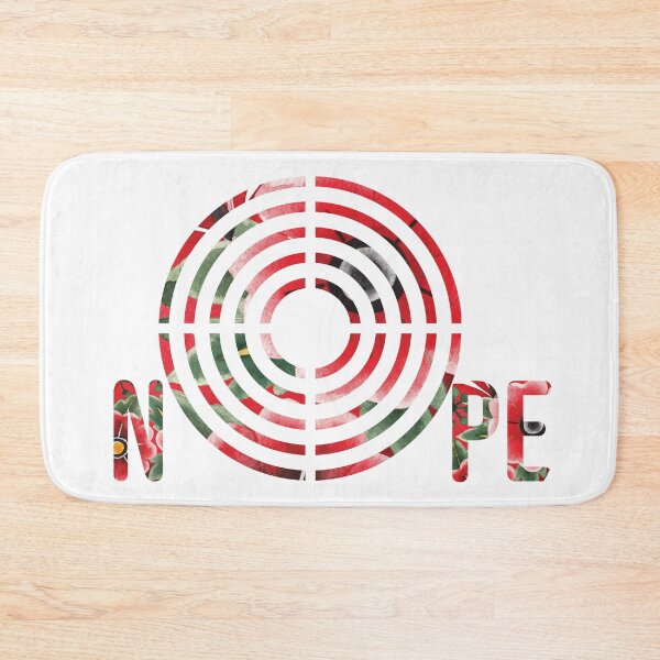 Item preview, Nope with Target Bold Red Floral Motif Meme Ironic Satire designed and sold by zicutza.