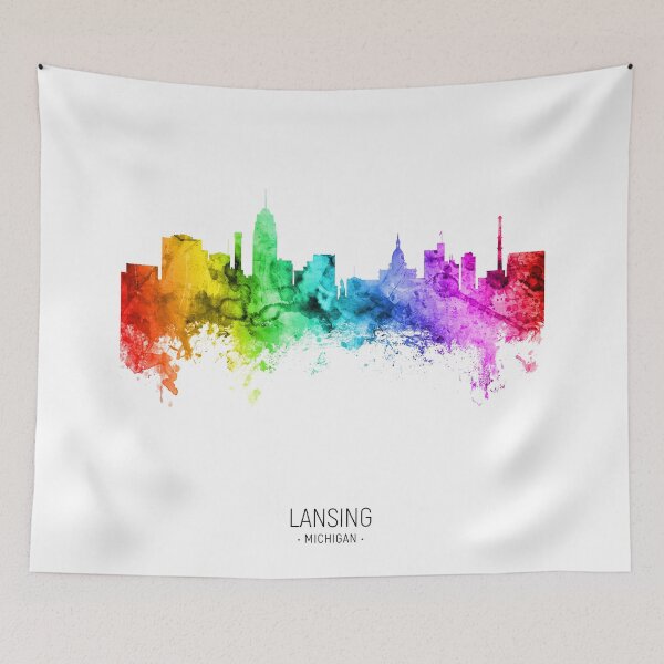 Item preview, Lansing Michigan Skyline designed and sold by ArtPrints.
