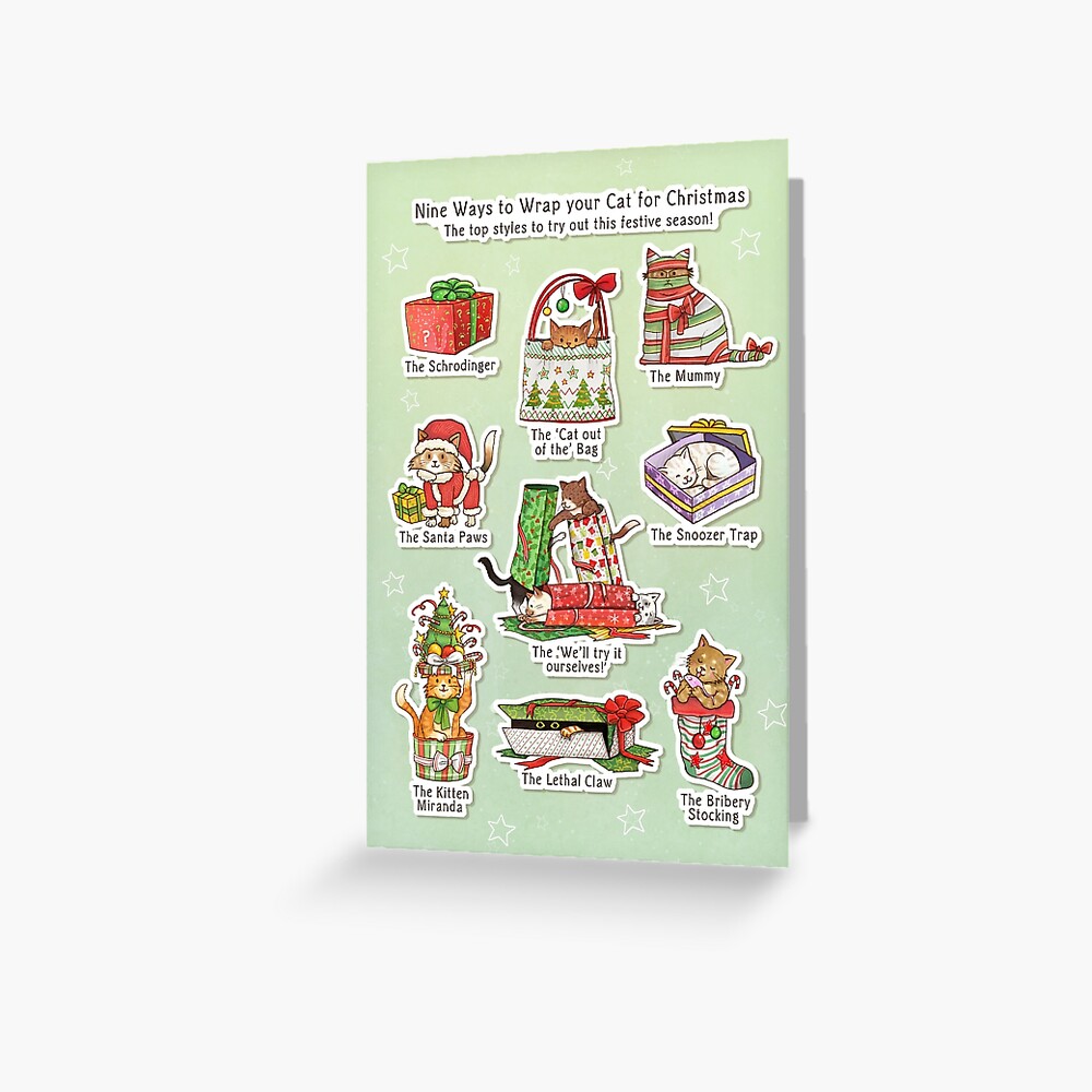 "How to wrap your cat for Christmas" Greeting Card for Sale by AliciaMB