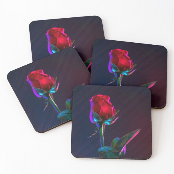 Item preview, Red Rose Pixel Look Nightlife Purple Neon LED Style designed and sold by Shirtilike.