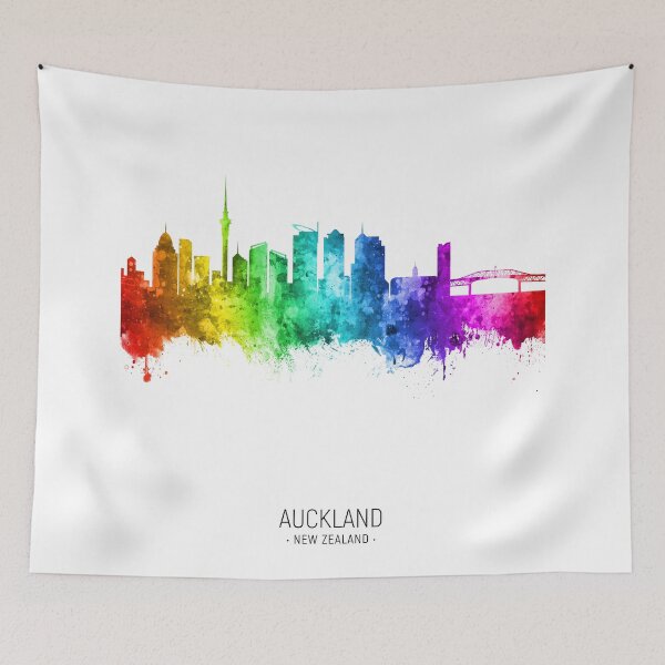 Item preview, Auckland New Zealand Skyline designed and sold by ArtPrints.