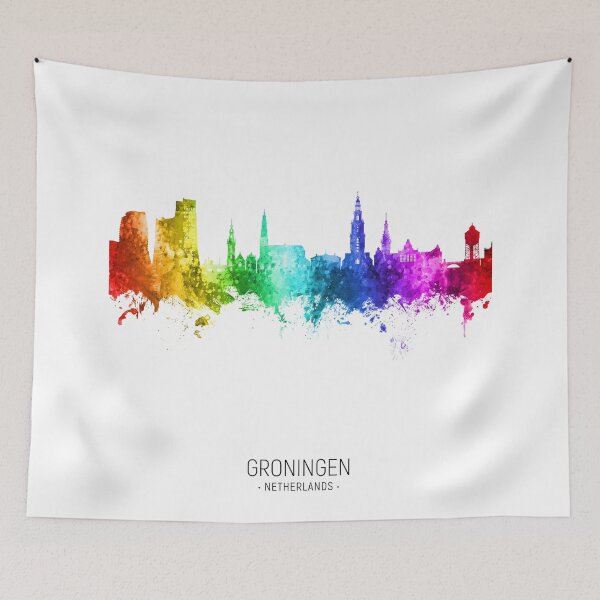 Item preview, Groningen The Netherlands Skyline designed and sold by ArtPrints.