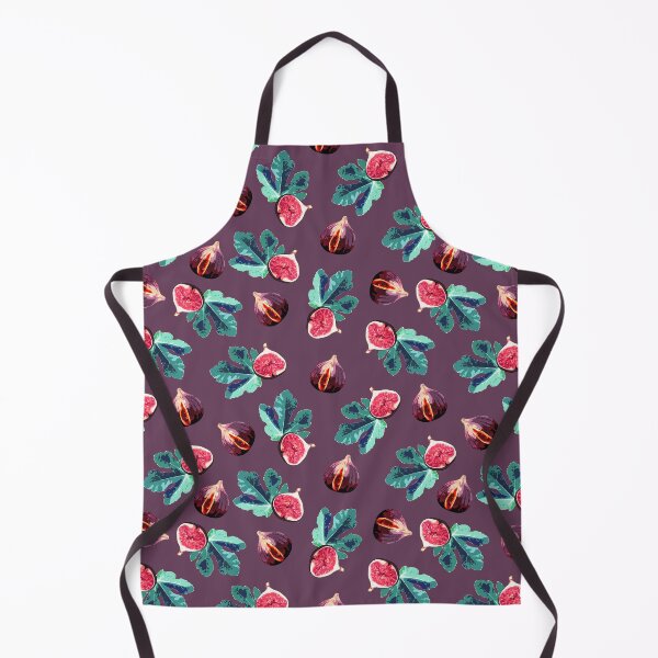 Item preview, Fig and Fig Leaf Pop Art Style Pattern - Fun Fruit Pattern Purple designed and sold by inkandmoth.