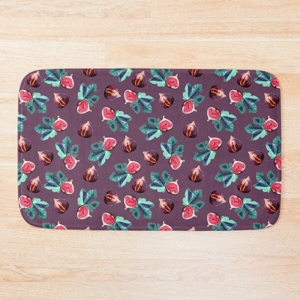 Item preview, Fig and Fig Leaf Pop Art Style Pattern - Fun Fruit Pattern Purple designed and sold by inkandmoth.