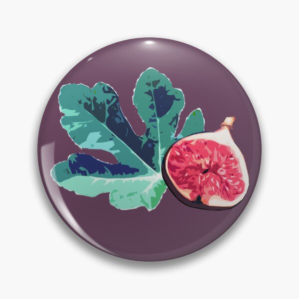 Item preview, Fig and Fig Leaf Pop Art Style Pattern - Fun Fruit Pattern Purple designed and sold by inkandmoth.