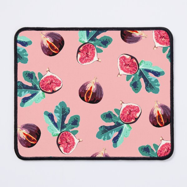 Item preview, Fig and Fig Leaf Pop Art Style Pattern - Fun Fruit Pattern Pink designed and sold by inkandmoth.