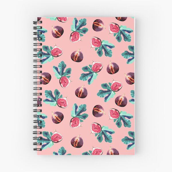 Item preview, Fig and Fig Leaf Pop Art Style Pattern - Fun Fruit Pattern Pink designed and sold by inkandmoth.