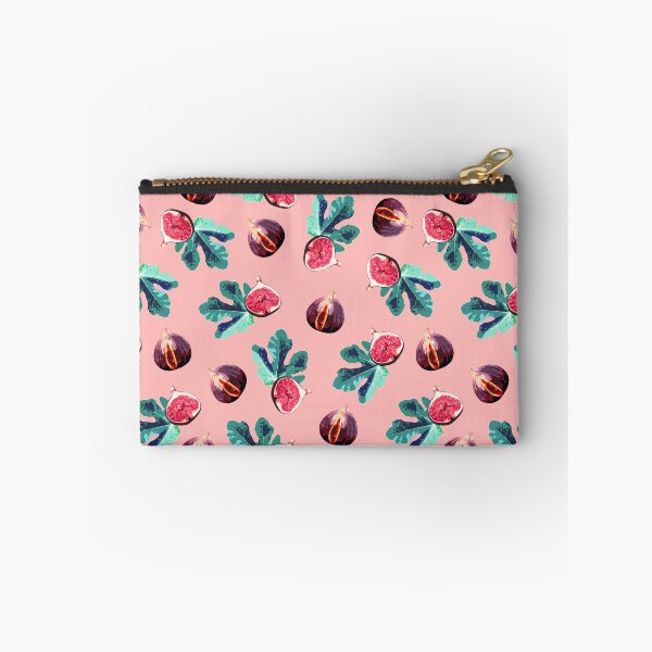 Item preview, Fig and Fig Leaf Pop Art Style Pattern - Fun Fruit Pattern Pink designed and sold by inkandmoth.