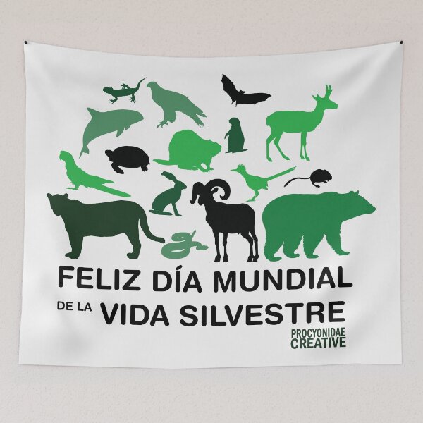 Item preview, Dia Mundial de la Vida Silvestre designed and sold by Procyonidae Creative.