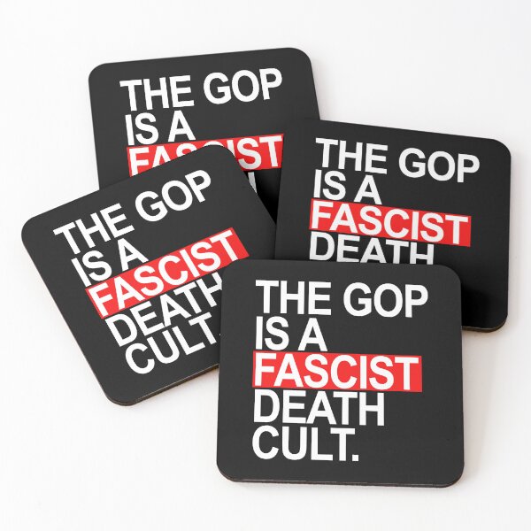 Item preview, The GOP is a FASCIST death cult - white red box designed and sold by Thelittlelord.