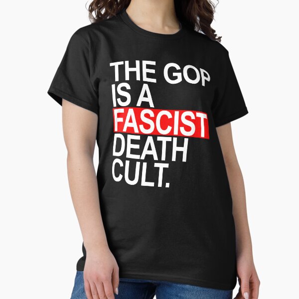 Vista previa del artículo con la obra «El Partido Republicano es un culto a la muerte FASCISTA - cuadro rojo blanco», diseñado y vendido por Thelittlelord.