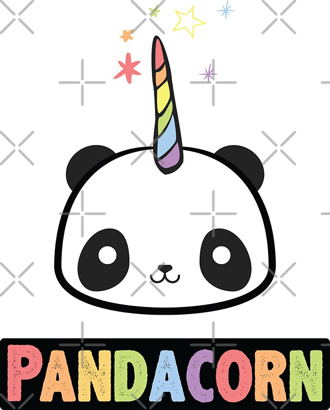 pegatinas pandacorn panda unicornio kawaii funny rainbow graphic tee