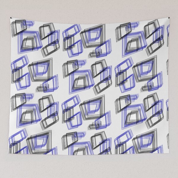 Item preview, Blue and black polygons pattern designed and sold by Meo Design.