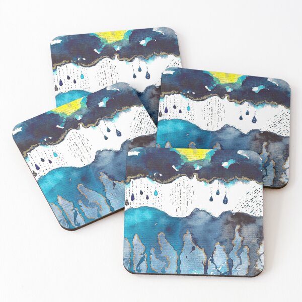 Item preview, A cloudy sky from which it rains heavy drops that become rivers. designed and sold by goldufeenstaub.
