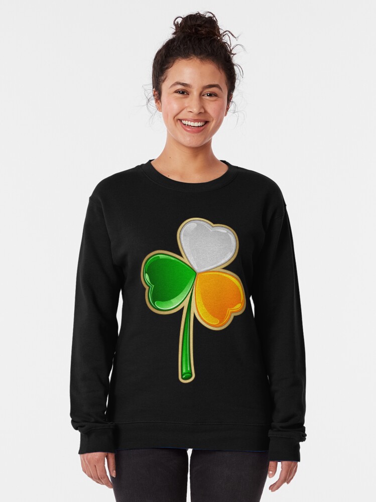 Discover Green Leaf Background: St Patricks Day Pullover Sweatshirt