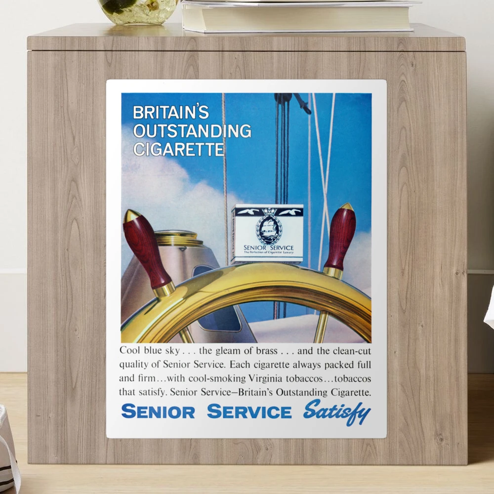 senior service cigarettes Vintage Cigarette advert Sticker Fifty Senior Service Cigarettes Advertisement,