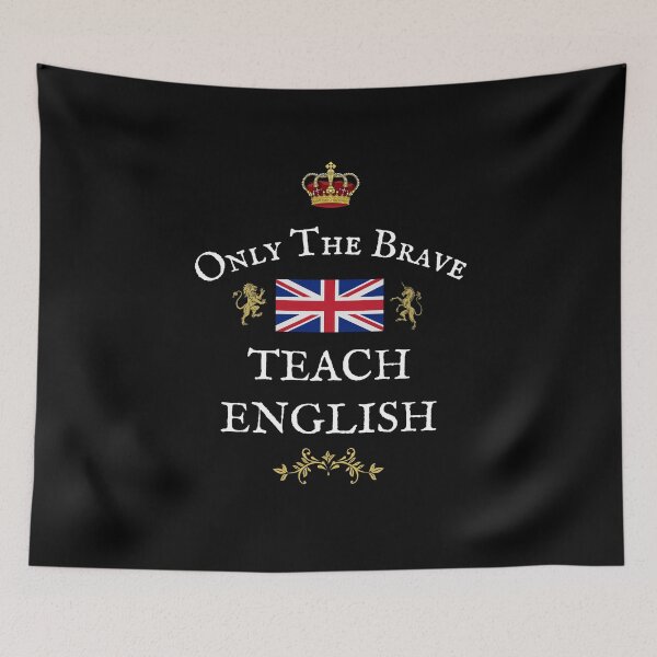 Item preview, ONLY THE BRAVE TEACH ENGLISH designed and sold by Krafty  Arts Studio.