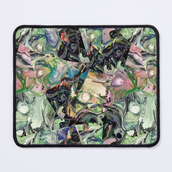Item preview, Stylized leaves in green and black dominated color mix designed and sold by Shape-And-Color.