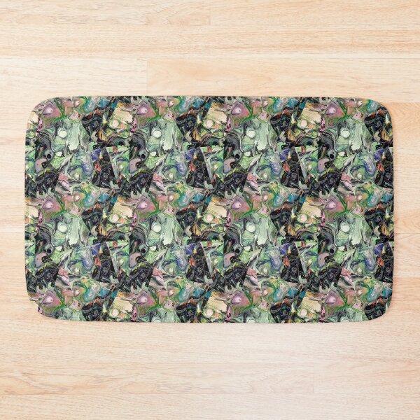 Item preview, Stylized leaves in green and black dominated color mix designed and sold by Shape-And-Color.