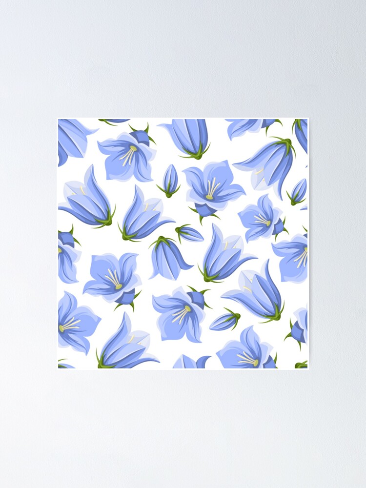 Póster « patrón de flores australianas campanilla azul» de Sidouseller |  Redbubble