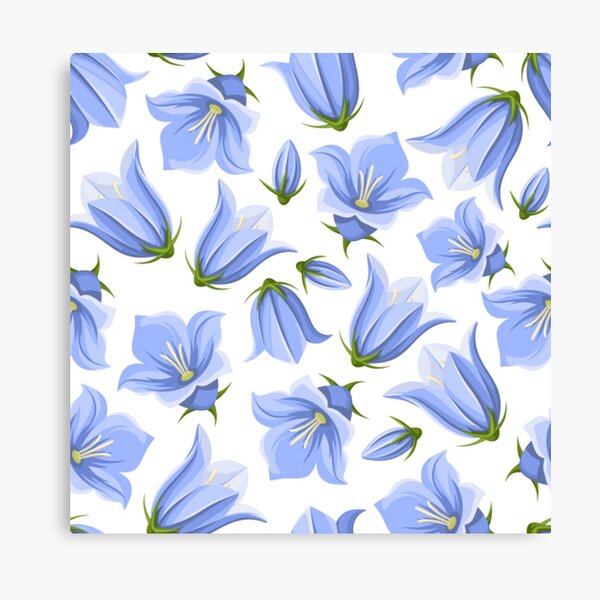 Lienzos: Patr%c3%b3n De Flor Campanilla Azul | Redbubble