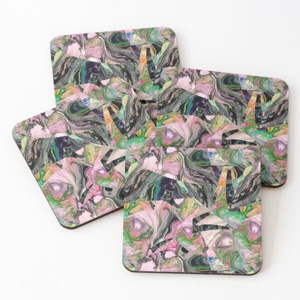 Item preview, Fluid art seamless pattern with lots of green colors designed and sold by Shape-And-Color.