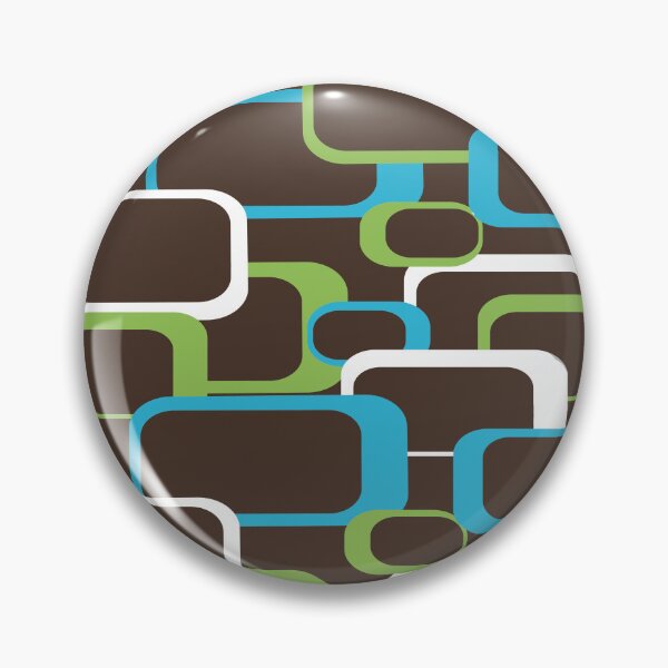 Item preview, Retro Squares Pattern Blue Green White Brown designed and sold by ValeriesGallery.