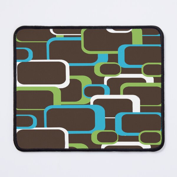 Item preview, Retro Squares Pattern Blue Green White Brown designed and sold by ValeriesGallery.