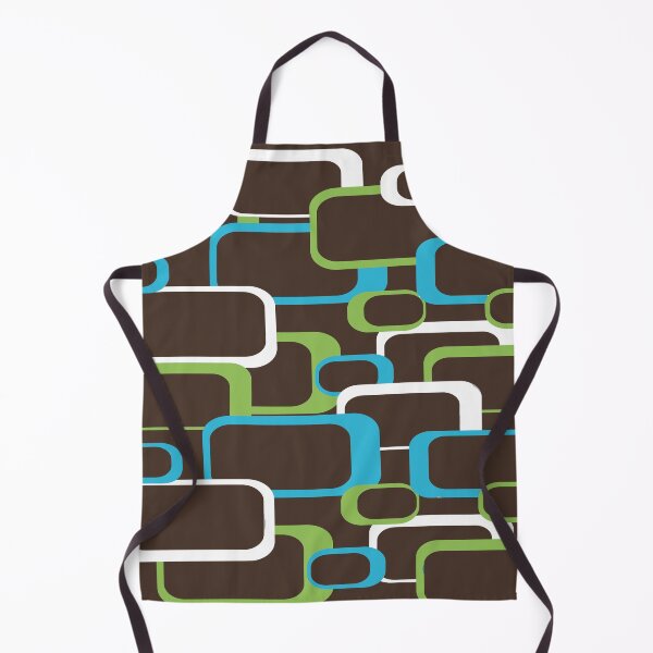 Item preview, Retro Squares Pattern Blue Green White Brown designed and sold by ValeriesGallery.
