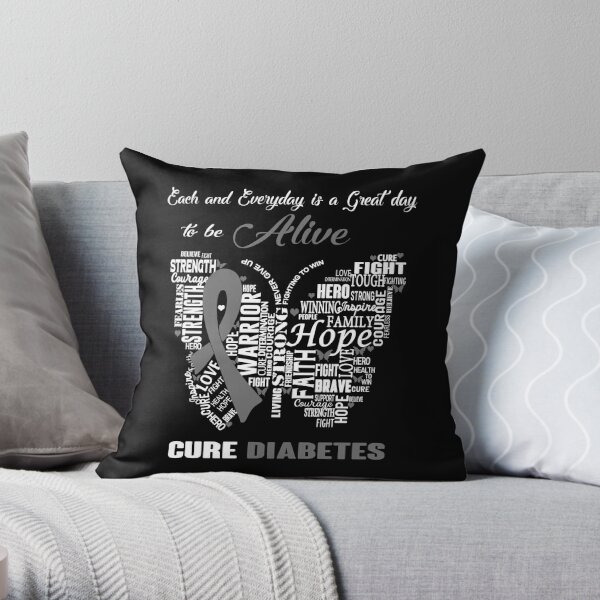 18x18 Funny Gift Men Multicolor Diabetes Awareness Throw Pillow Hadley Designs T1D Brother 
