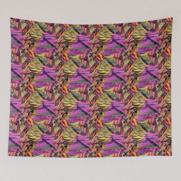 Item preview, Seamless Order of warm colors and stylized leaves designed and sold by Shape-And-Color.