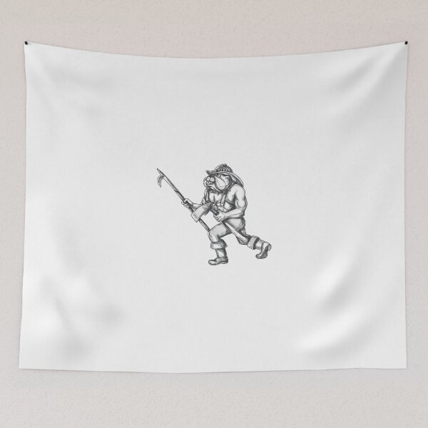 Item preview, Bulldog Firefighter Pike Pole Fire Axe Tattoo designed and sold by patrimonio.