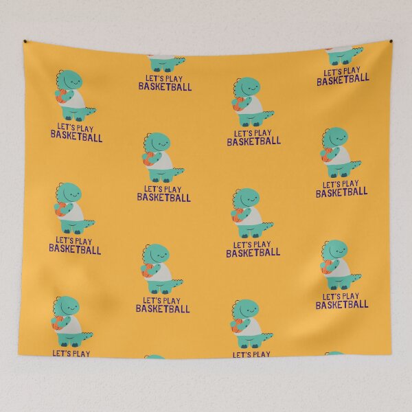 Item preview, Cute cartoon dinosaur playing basketball meme. Basketball Dinosaur designed and sold by GaliaTati.