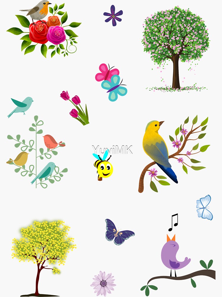 Spring Seasonal Stickers and Magnets Sticker for Sale by YuviMK