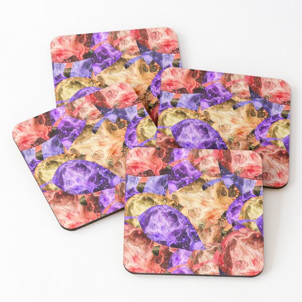 Item preview, Abstract pattern in yellow, purple and red acrilic designed and sold by Shape-And-Color.