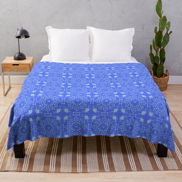 Item preview, Garden Symmetry - White on Blue designed and sold by MarcyBrennanArt.