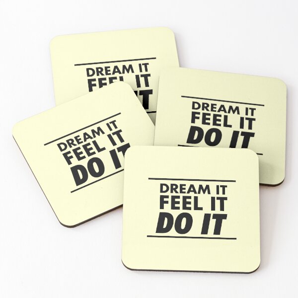 Item preview, Motivational / inspirational quote - How to achieve goals - dream it, feel it, do it, Yellow - 05 designed and sold by AlfabetDesign.