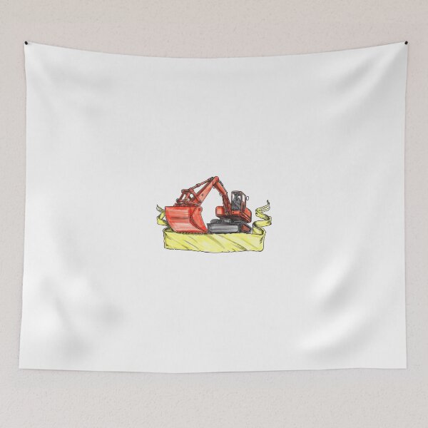Item preview, Mechanical Digger Excavator Ribbon Tattoo designed and sold by patrimonio.