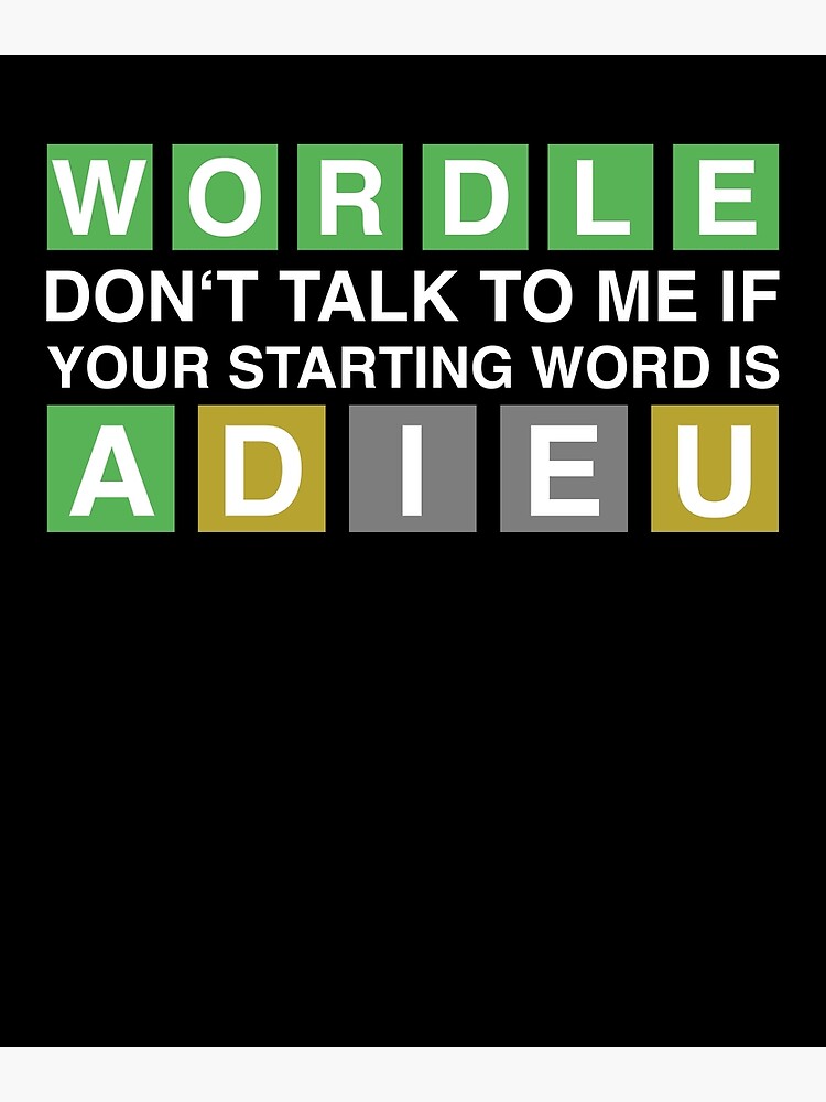 "WORDLE ADIEU  A Daily Word Game Online Puzzle Trending Wordle Design