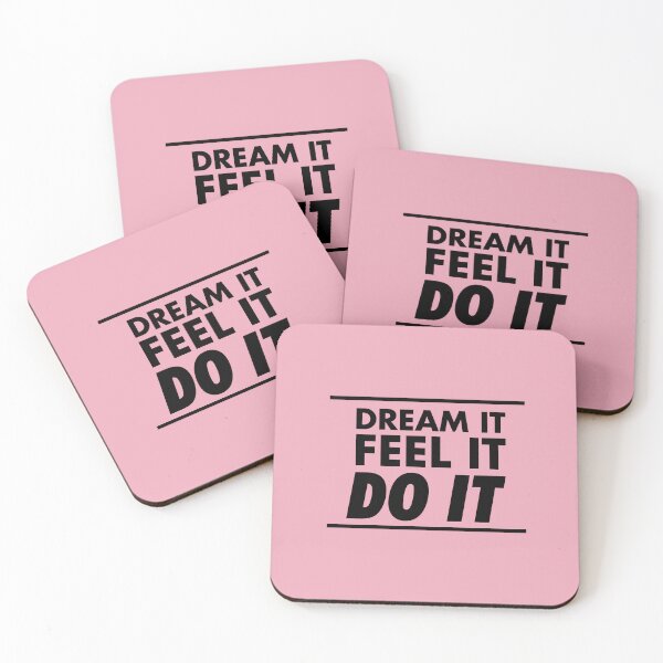 Item preview, Motivational / inspirational quote - How to achieve goals - dream it, feel it, do it, Pink - 02 designed and sold by AlfabetDesign.