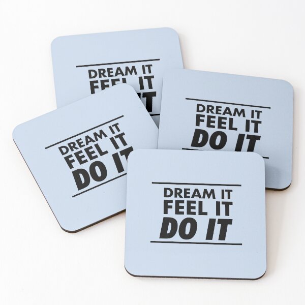Item preview, Motivational / inspirational quote - How to achieve goals - dream it, feel it, do it, Blue - 01 designed and sold by AlfabetDesign.