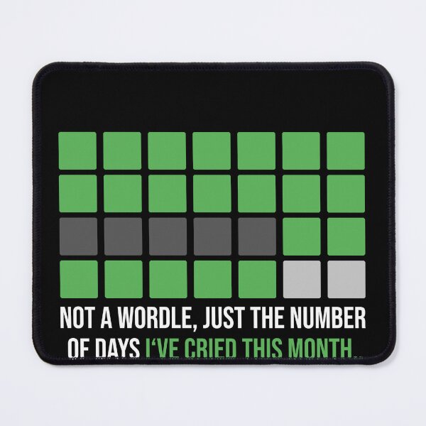 Item preview, Funny Wordle Design I Not A Wordle, Just The Number Of Days I've Cried This Month designed and sold by MarioShirtWorld.