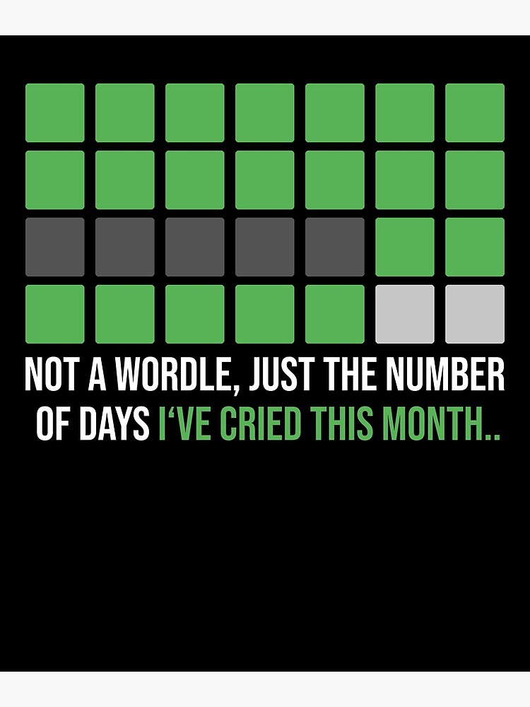 "Funny Wordle Design I Not A Wordle, Just The Number Of Days I've Cried