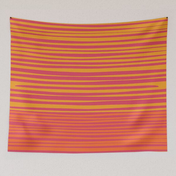 Item preview, Natural Stripes Modern Minimalist Colour Block Pattern Magenta Orange Mustard Ochre designed and sold by kierkegaard.